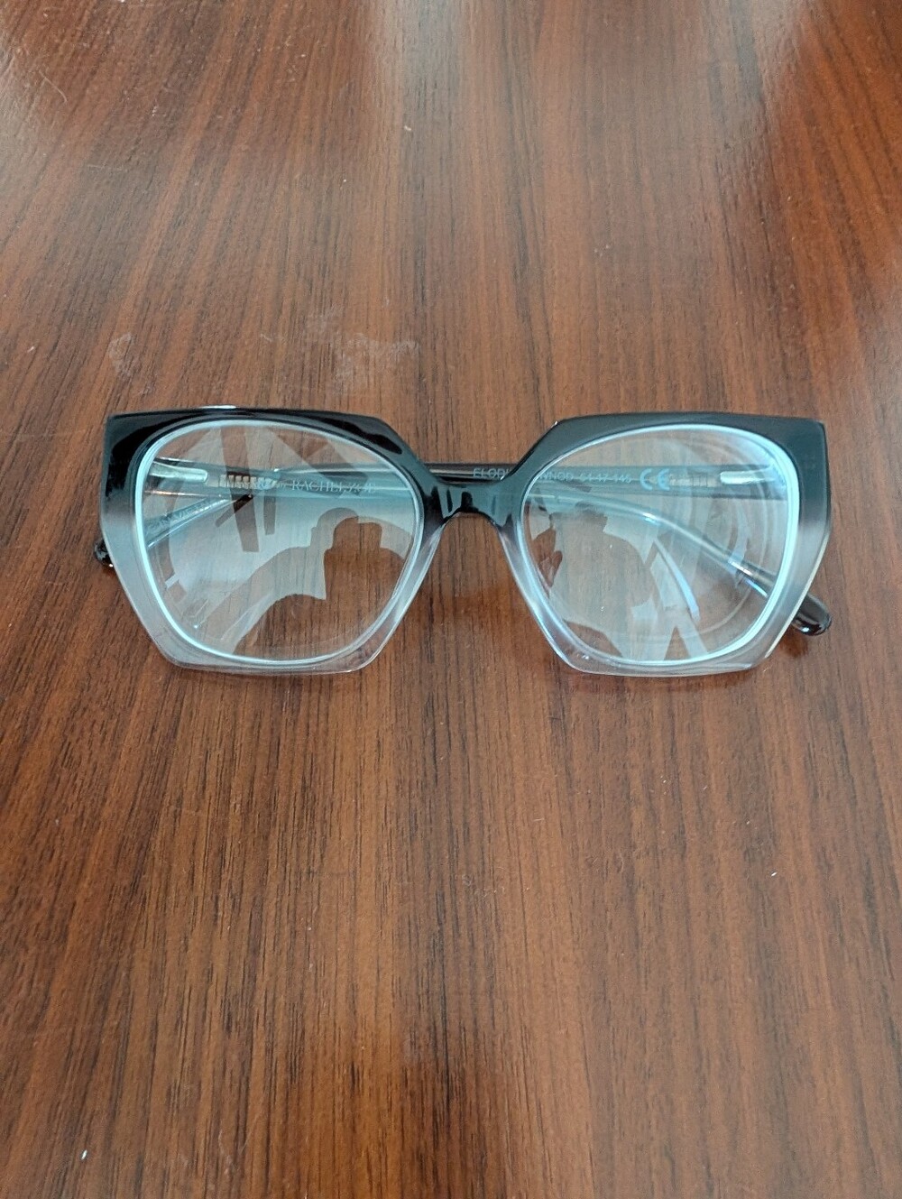 RZ By Rachel Zoe Elodie 54-17-145 Brown Clear Pre Owned Frames Only Eyeglasses